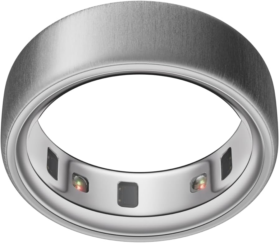 OURA Store Oura Ring 4 - Brushed Silver - Size 11 - Smart Ring | Measure First with Oura Ring 4 Sizing Kit | Sleep Tracking Wearable - Heart Rate - Fitness Tracker - Up to 8 Days Battery Life