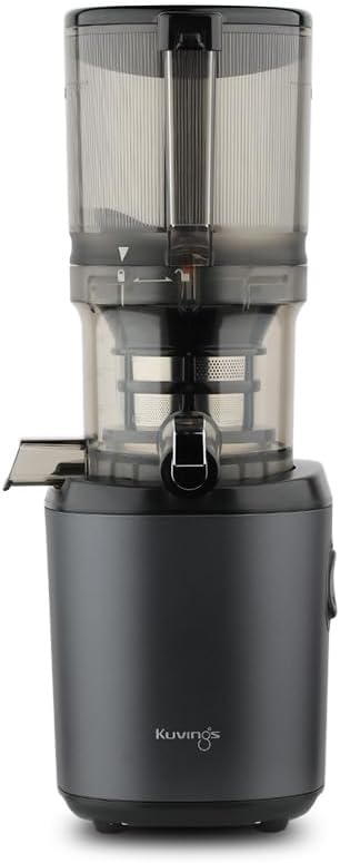 Kuvings Slow Juicer AUTO6 | Juicer for Vegetables and Fruits, Electric Cold Press, Quiet Motor, Easy to Clean, Juice & Sorbet, 1.7L, BPA Free, Slim Design, 200 Watts (Matt Gunmetal)_KHS-660SE