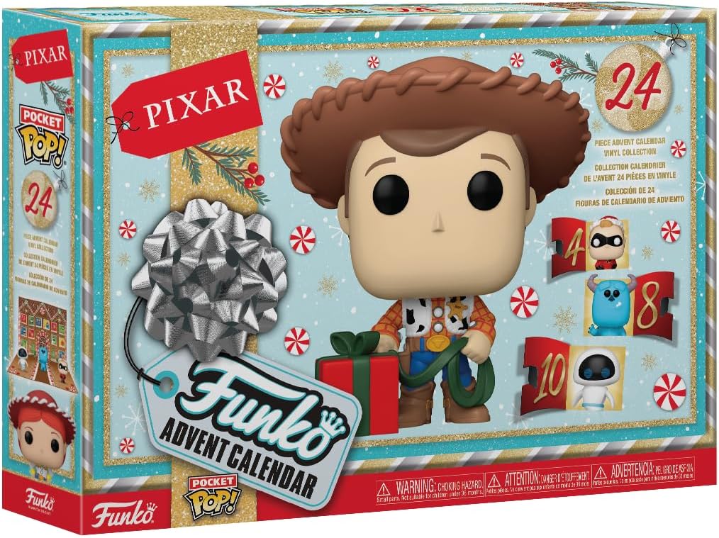 Funko Advent Calendar: Pixar 2024, Pixar Collection, 24 Days of Surprise, Vinyl Mini Figure to Collect, Mystery Box, Gift Idea, Holidays, for Christmas for Girls, Boys
