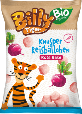 Billy Tiger Children's snack crispy rice balls beetroot, from 3 years, 30 g