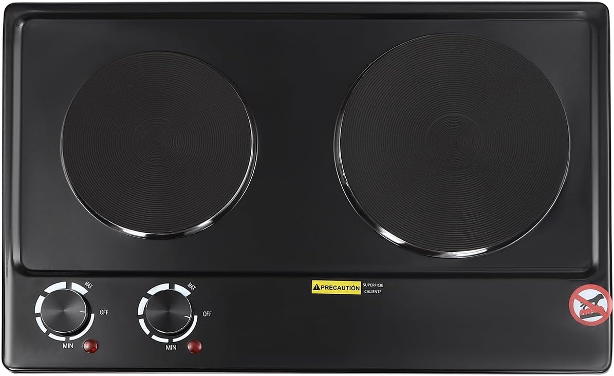 Hot Plate, Induction Hob 2 Plates, 2500 W - Double Hob, Double Induction Hob with Button Control, for Moving, Home Kitchen, Camping & Apartment