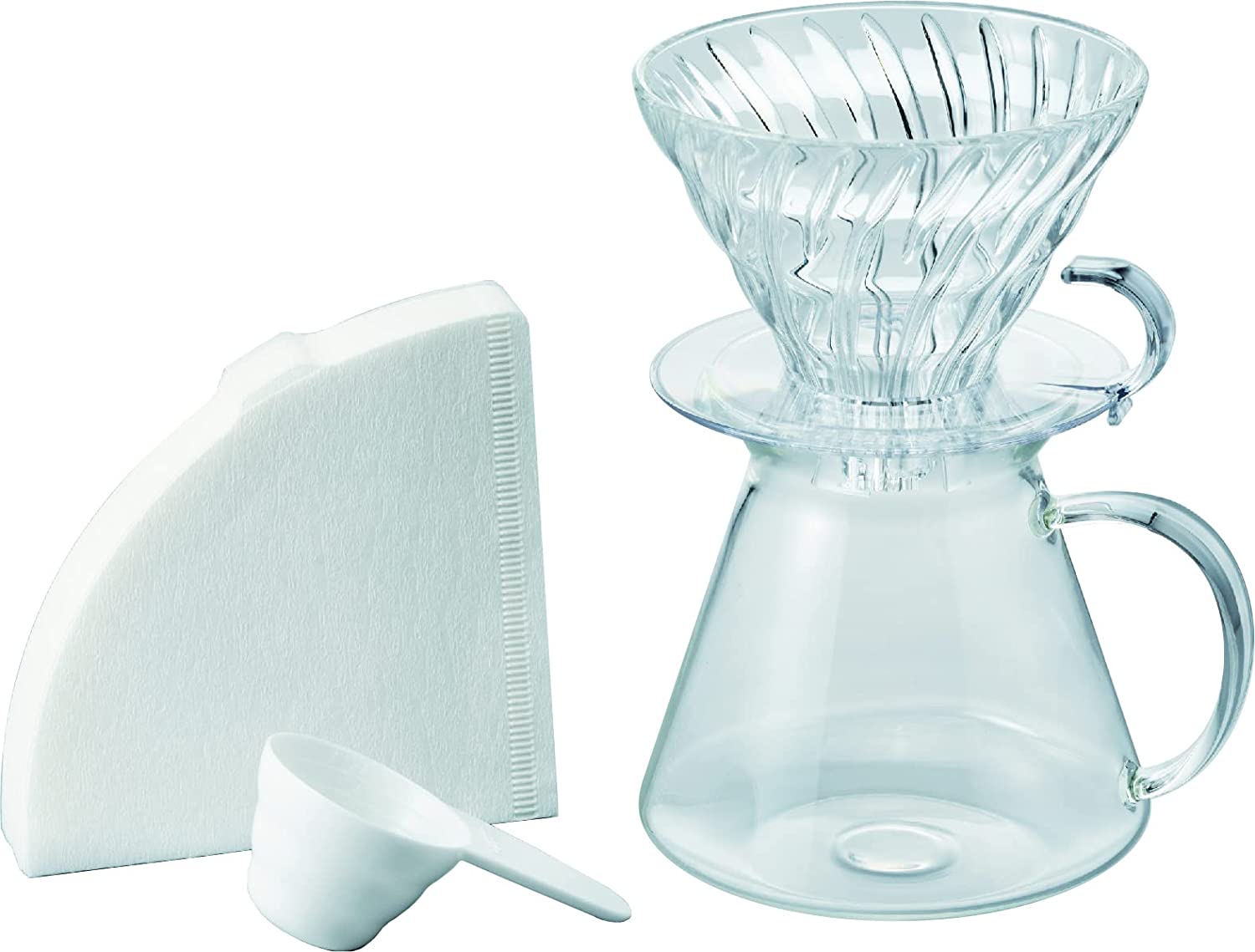 Hario V60 600ml Glass Brewing Set - Clear