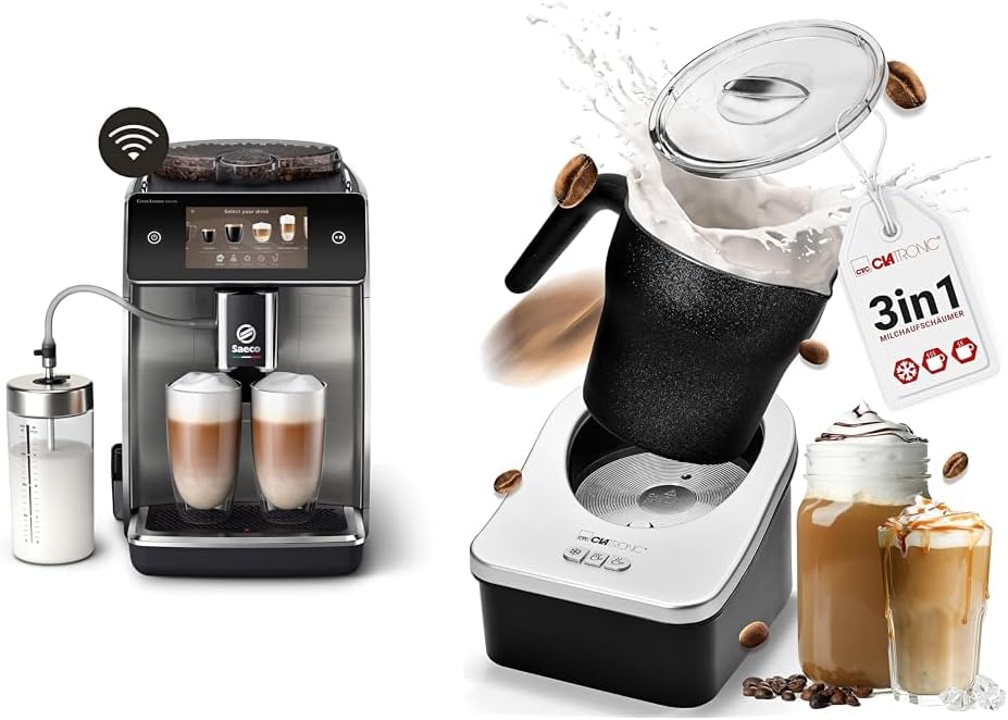 Philips Domestic Appliances Saeco Granaroma Deluxe fully automatic coffee machine-WLAN connectivity & Clatronic® milk frother for warm and cold milk | Milk frother electrically with integrated heating function | 750ml container