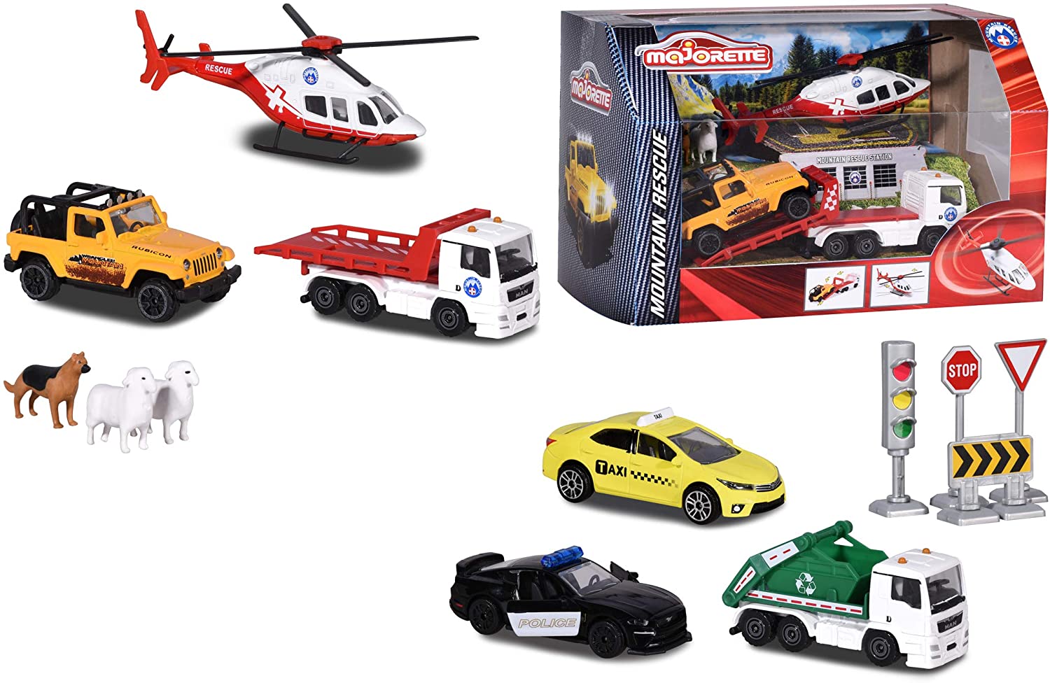 Majorette Diorama Playset With 3 Cars & Accessories, 2 Different Assortment