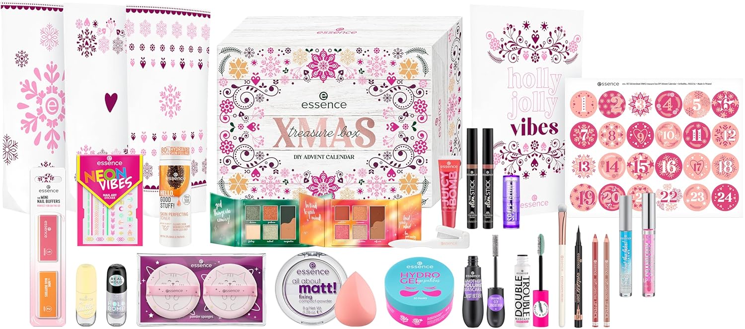 Essence Xmas Treasure Box DIY Advent Calendar, Paraben-Free, Contains Urea, Pack of 1
