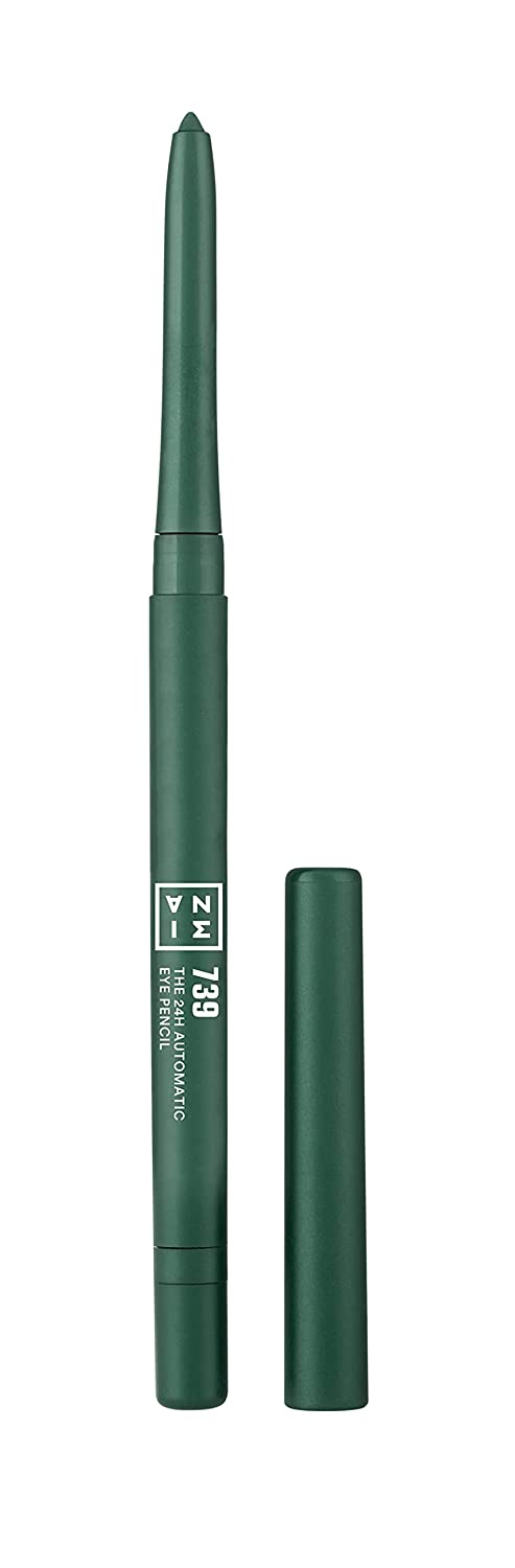 3ina Makeup Vegan Cruelty Free, The 24h Automatic Eye Pencil 739, Green, Automatic Retractable Eye Pen, Long-lasting Definition, Waterproof, Highly Pigmented, Sharpener and Brush Integrated, 28 g, ‎green