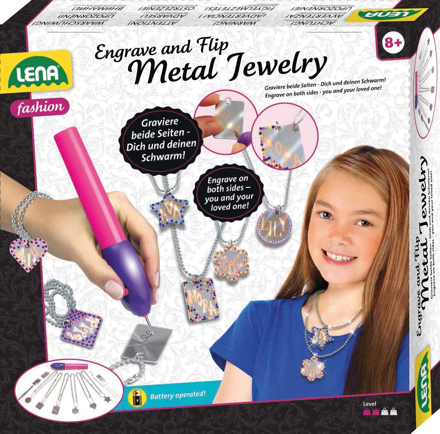 Lena 42655 Engravers Jewellery Engraving Studio For Children Aged 9+: Set 