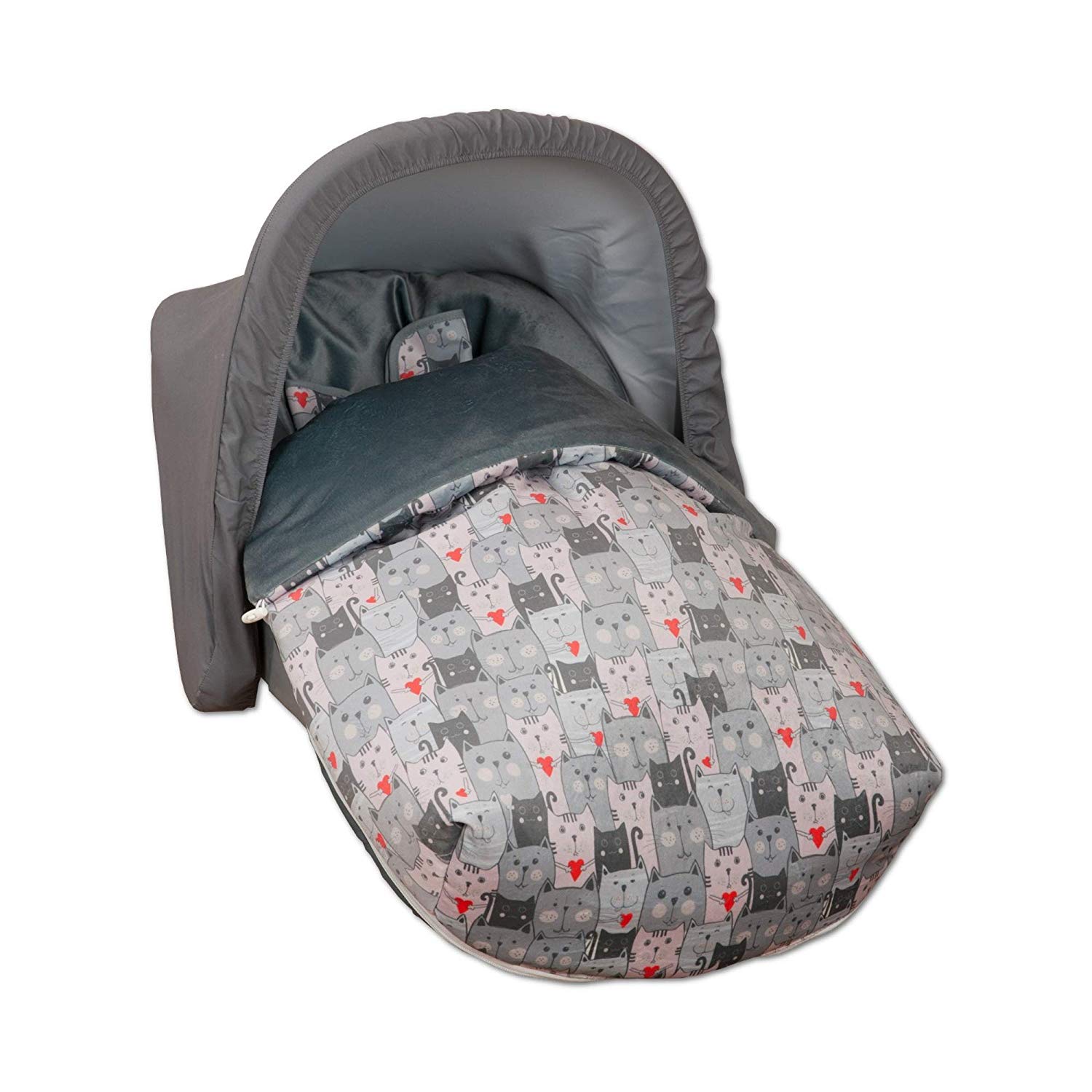 Baby Line Fleece Footmuff - Complete - Universal - with Hood as a Gift + Cover for Harnesses