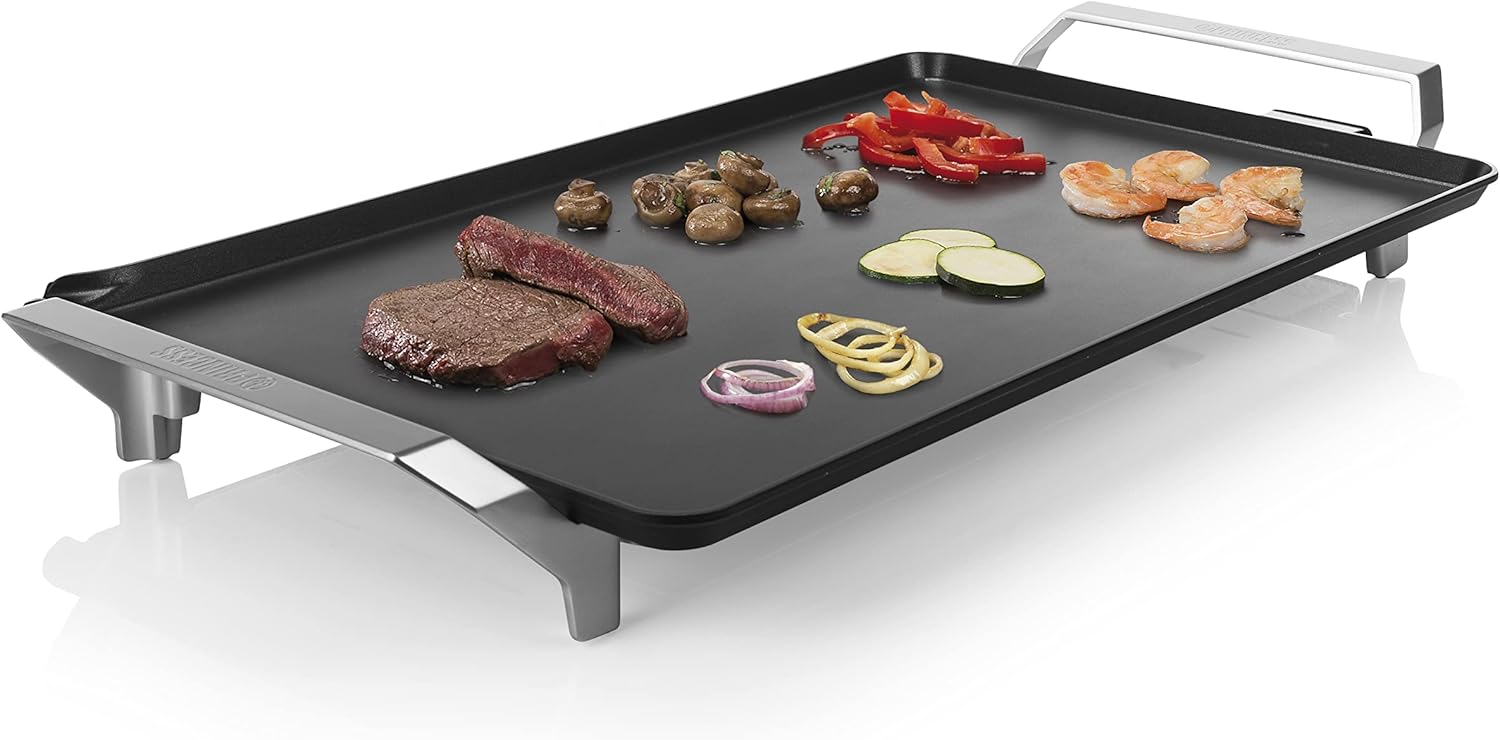 Princess Premium XXL Table Grill - Extra Large Teppanyaki Grill Plate with 60 x 36 cm, with 1.5 m Cable Lead - Double Heating Element, 103120