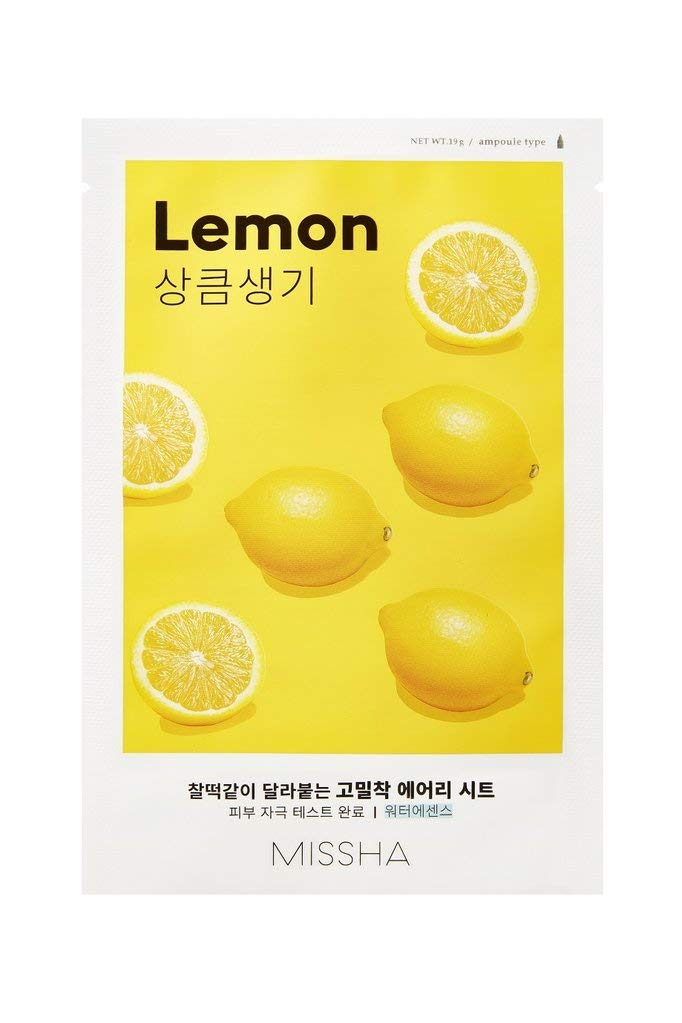 Missha Airy Fit Sheet Mask (Lemon) 20g, ‎yellow