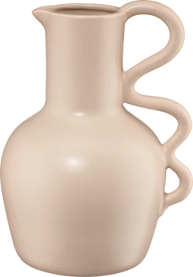 Dekorieren & Einrichten Decorating & Furnishing Ceramic jug with wave handle, beige/matt (16.4x14x22.5 cm), 1 piece