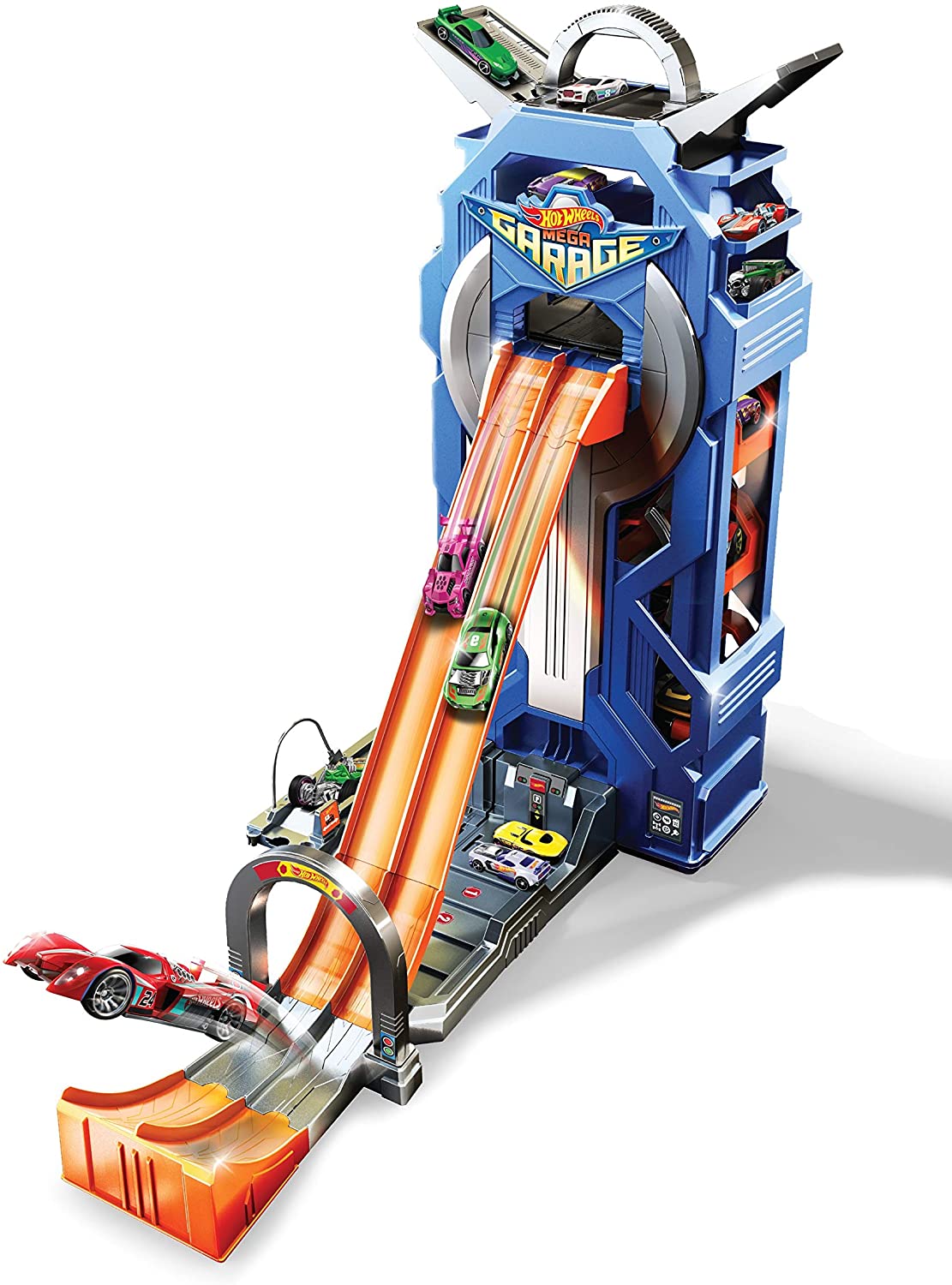 Hot Wheels City Power Parking Garage For Children With Racing Track Garage 