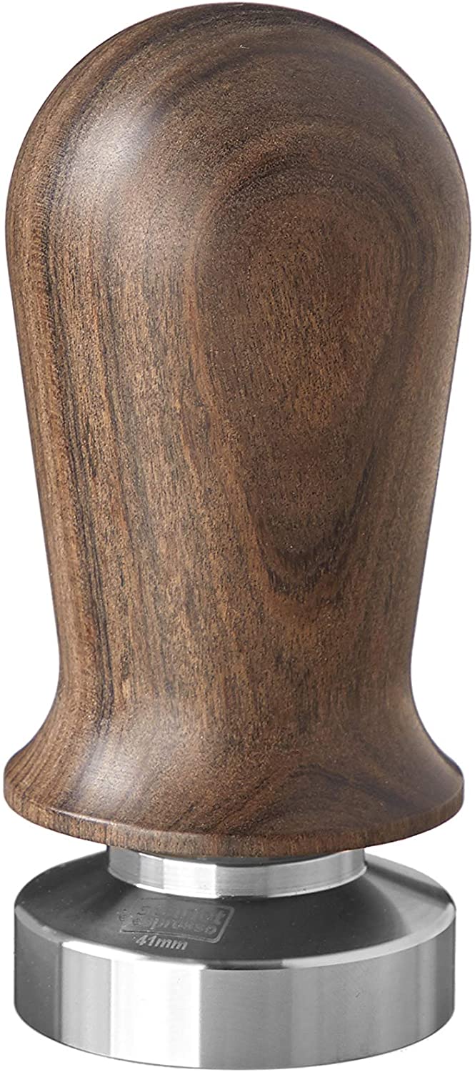 scarlet bijoux Scarlet Espresso Perfetto Tamper for Barista, Calibrated to 35 lbs Contact Pressure, with Aluminium or Precision Stainless Steel Base (Sandalwood - Brown, 41 mm)