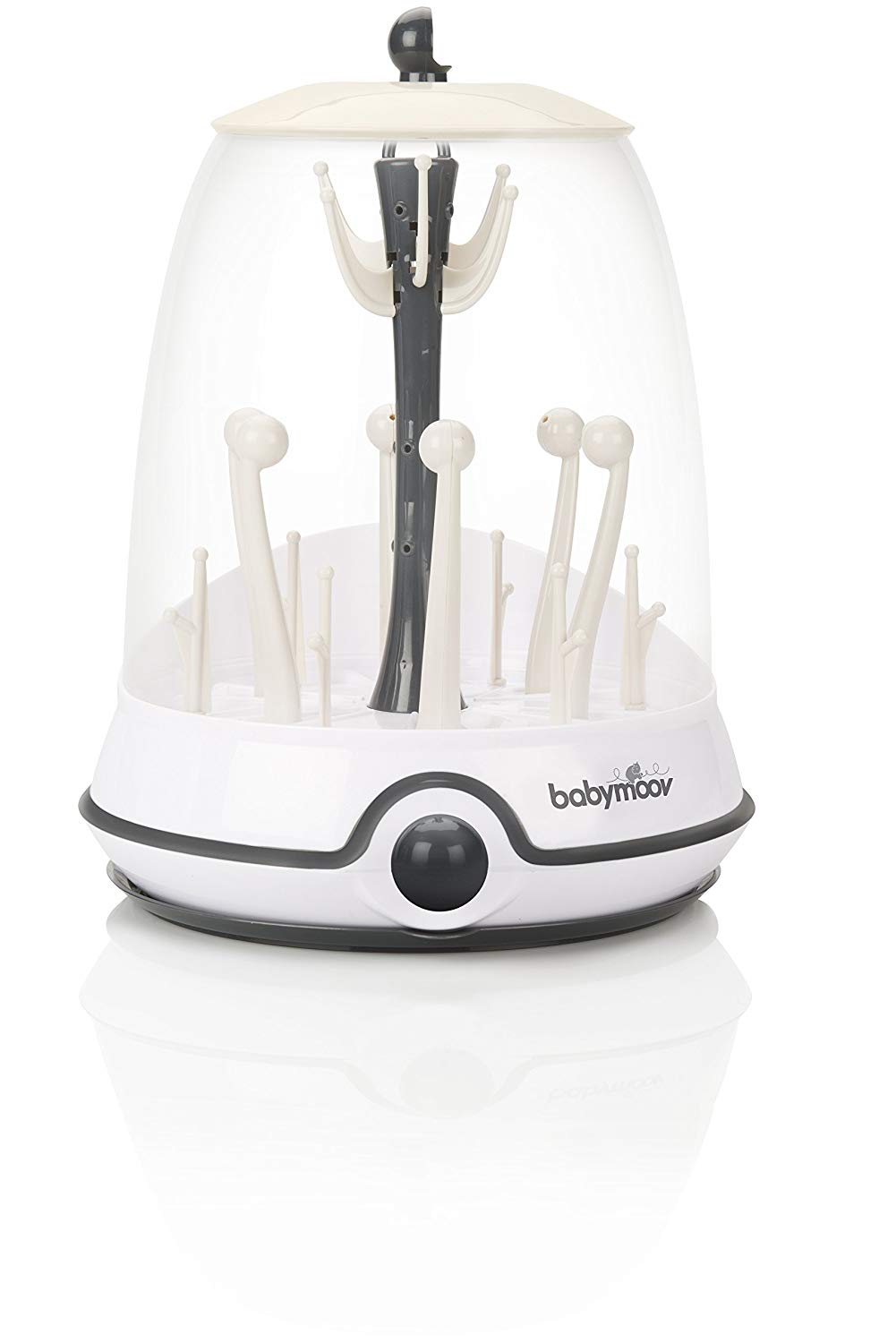 Babymoov Turbo Steam Steriliser - Holds up to 6 Bottles and Accessories, 2-in-1 Steriliser and Drying Rack for Baby Bottles