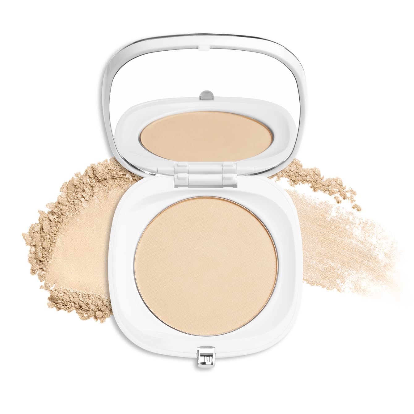 Neo Make Up Powder - Transparent Compact Powder with Mirror & Powder Brush - Intense Serum Satin Pressed Powder - Face Makeup - Beauty Glow Up - Compact Powder with SPF30 - Soft Focus Effect - 10 g