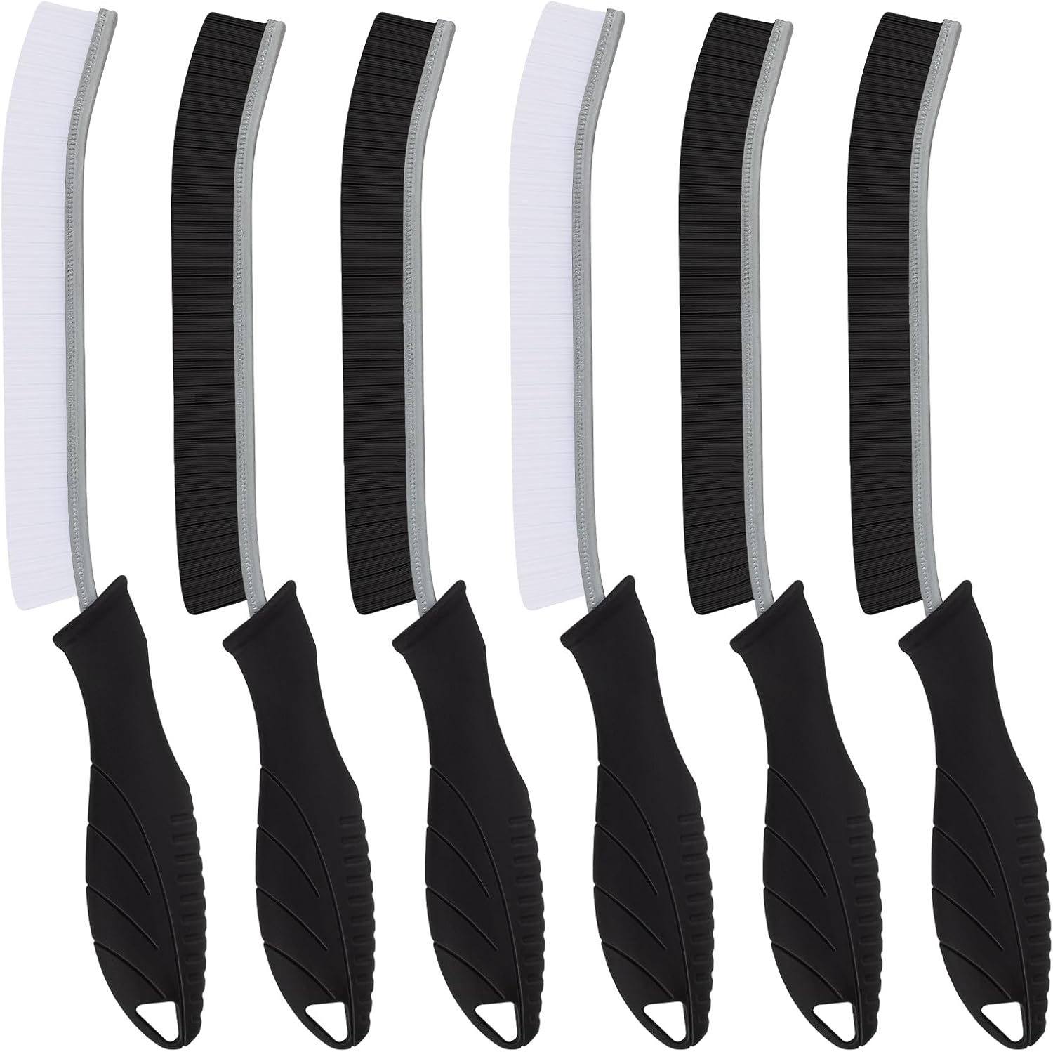 TQRR Hard Bristle Corner Cleaning Brush - Multifunctional Grout Brush, Cleaning Brush, Cleaning Tools for Toilet, Bathroom, Home, Bathtub, Sink (6, Black)