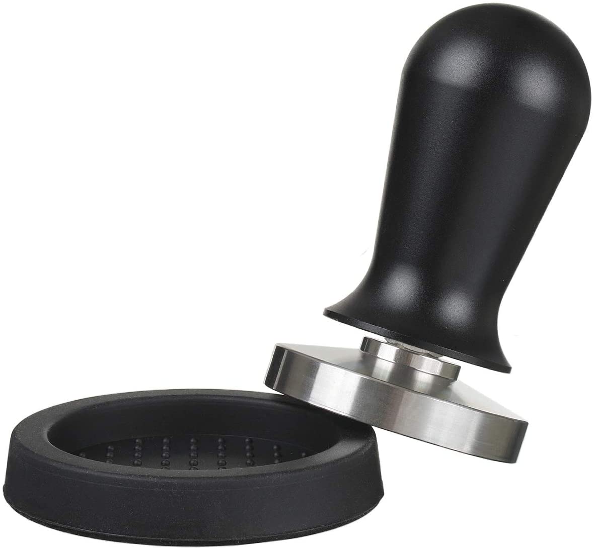 scarlet bijoux Scarlet Espresso | Tamper \"Perfetto\" for Barista; Calibrated to 35 lbs Contact Pressure; with Aluminium or Precious Wood Handle and Precision Stainless Steel Base (Set 41 mm & Tamper Tray)