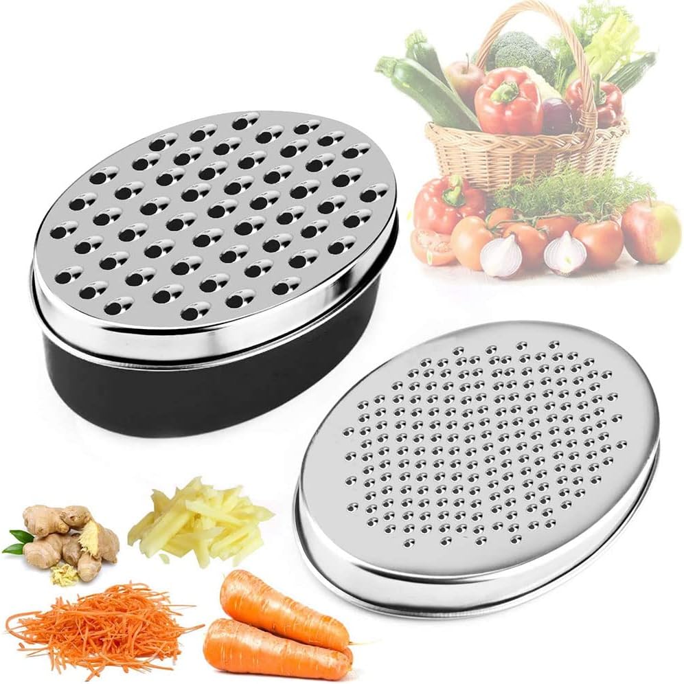 tooloflife Stainless Steel Cheese Grater Multipurpose Lemon Ginger Potato Grater for Cutting Vegetables and Washing Fruit