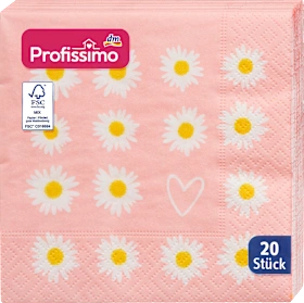 Profissimo Cocktail napkins \"Daisy flowers\" (25x25 cm), 20 pcs