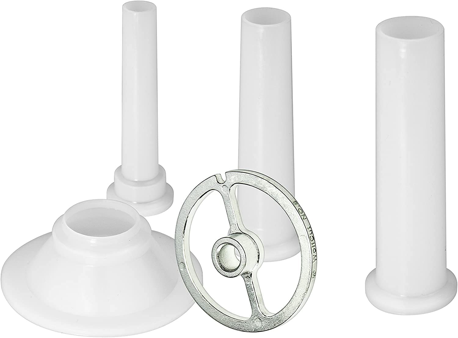 WolfCut Sausage filler set (plastic filling tube set + guide disc) for meat grinder size 7 Bosch MUM6-MUM7, Bosch MUM86A1/03, Kenwood A900, Jupiter 7