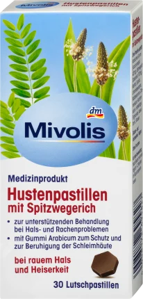 Mivolis Cough pastilles with pointed path, 30 hours