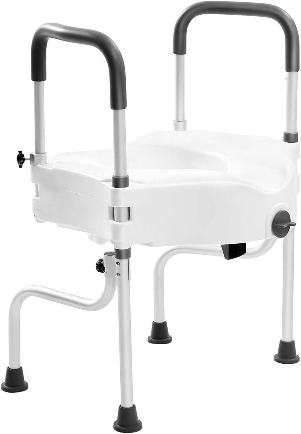 jiongcln Toilet seat riser with armrests, raised toilet seat with handles, toilet seat riser with padded seat, load capacity 150 kg, toilet riser for seniors, disabled people, pregnant women