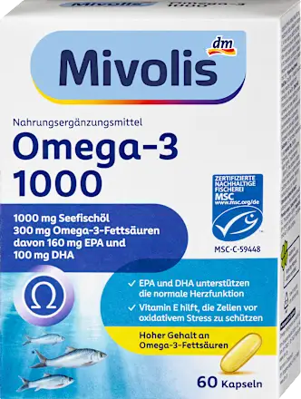 Mivolis Omega-3 1000, Capsules 60 pcs, 85.1 g