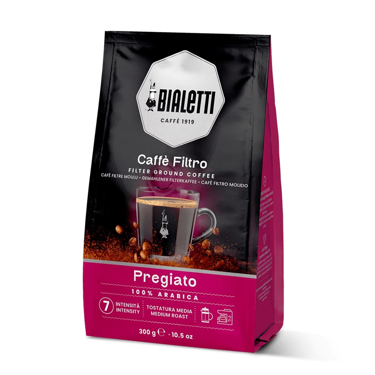 Bialetti Store Bialetti Ground Coffee, 100% Arabica, 300g, for Filter Coffee