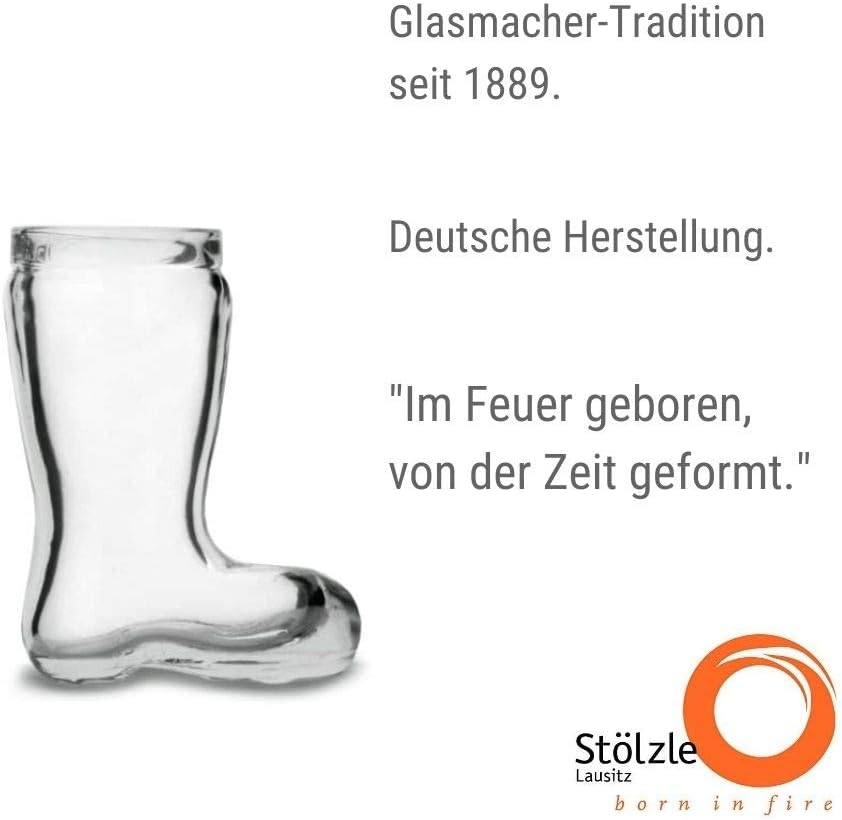 STÖLZLE OBERGLAS Beer Boots, 12 Shot Glasses, Stamper Liqueur Glasses, 40 ml, Short Glasses, Dishwasher Safe, Very Shatter-resistant, High-Quality Crystal Glass, Shot Glasses