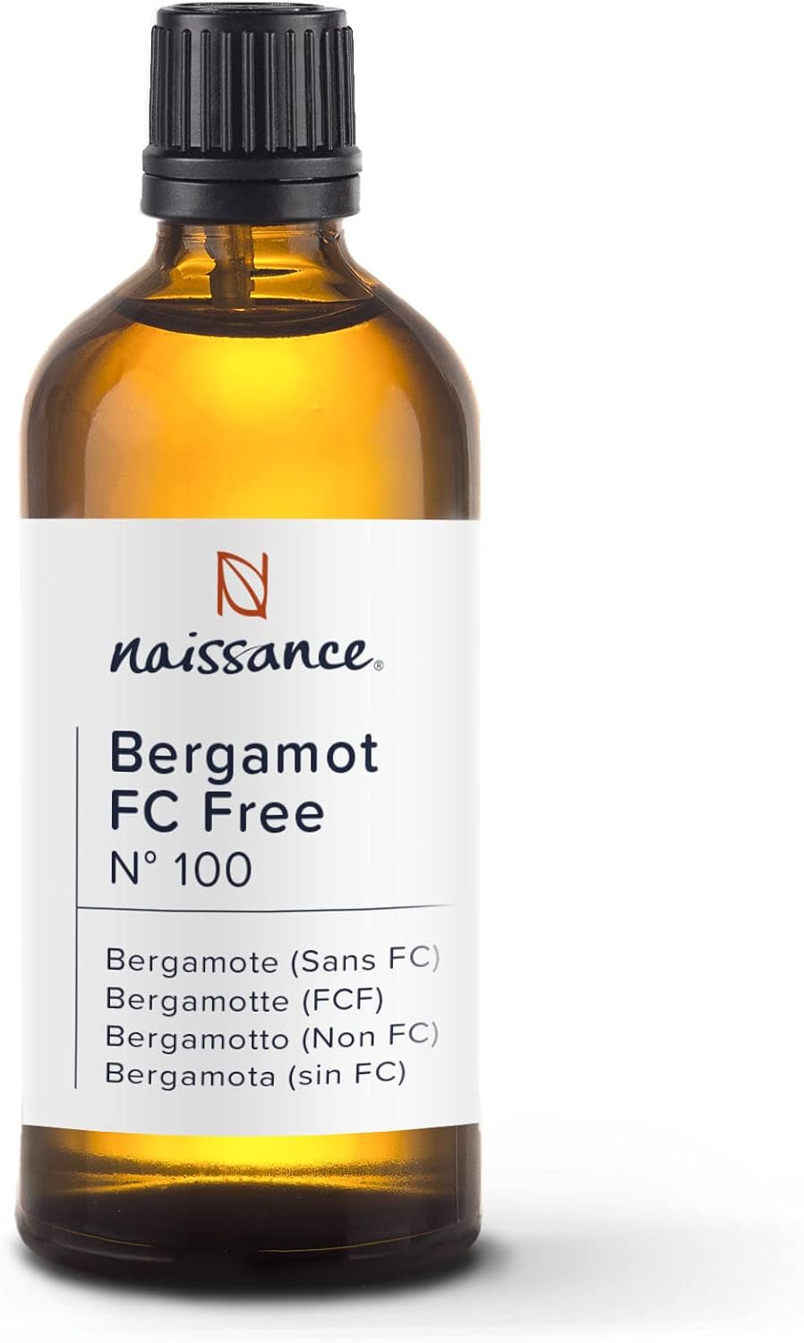 Naissance Bergamot Essential Oil (No. 100), 100 ml, 100% Unadulterated Furocoumarine-Free Bergamot Oil for Natural Cosmetics, Massage, Aromatherapy, Fragrance Oil for Aroma Diffusers