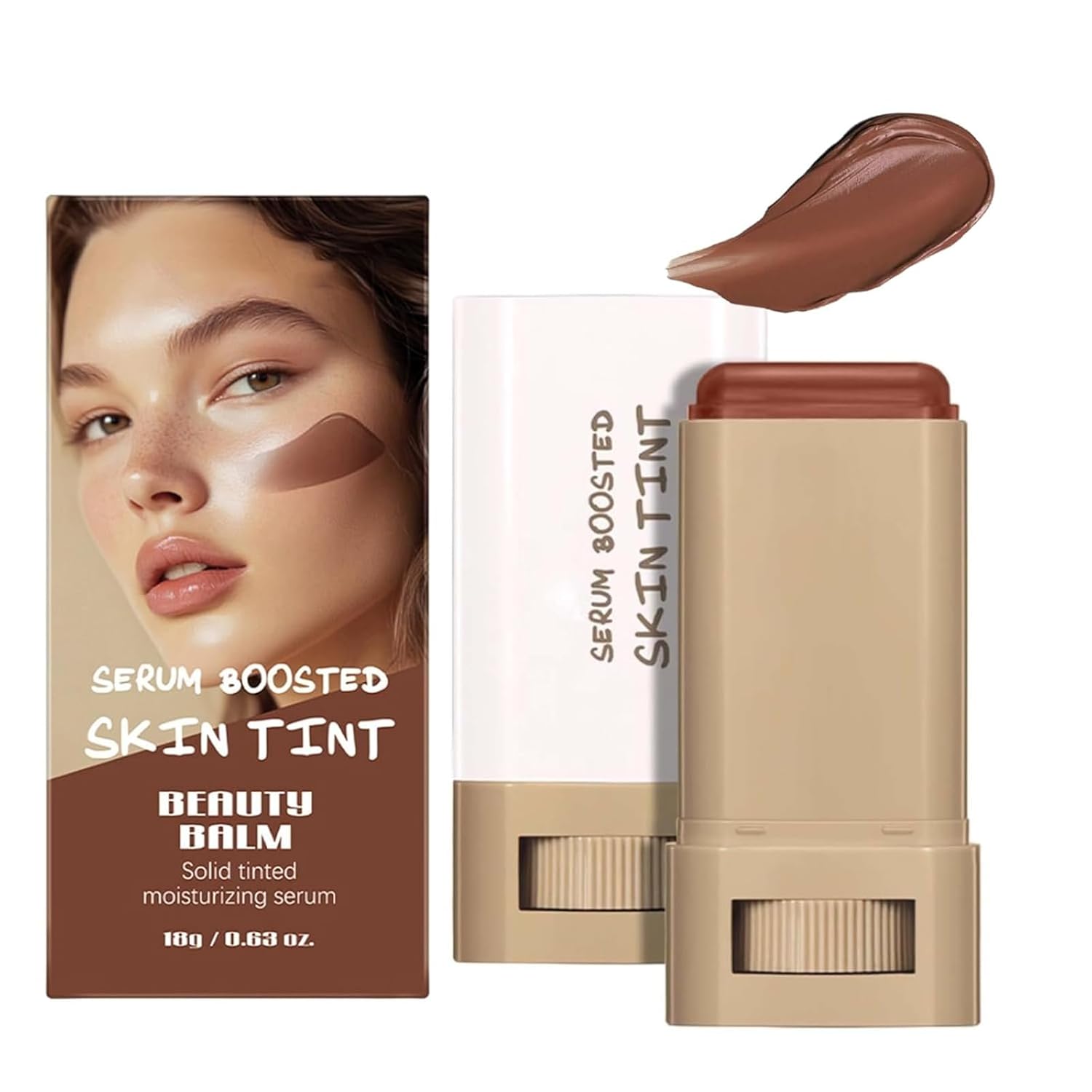 ERISAMO Confidita\'s Serum Boosted Skin Tint Balm, Foundation Stick Beauty Balm Serum Boosted Skin Ink, Conceale & Smooths Full Coverage Concealer, Natural Finish Makeup, for Women (#02, 1)
