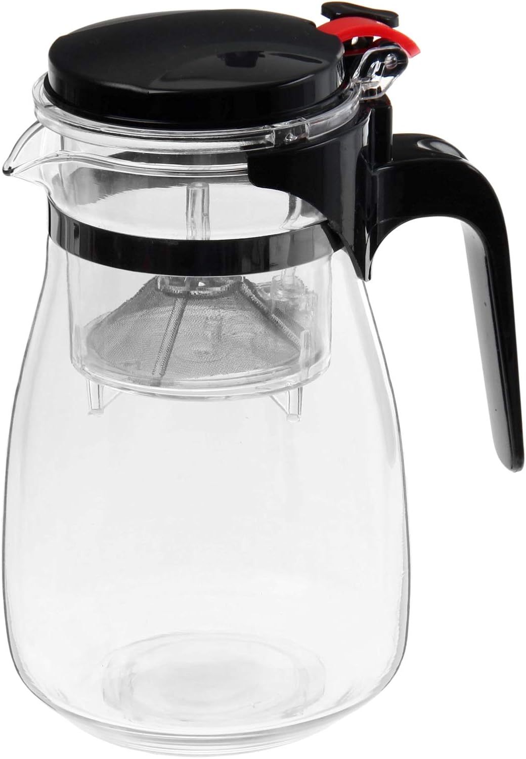 Teapot Glass Teapot with Stainless Steel Removable Strainer Insert (Design 600 ml)
