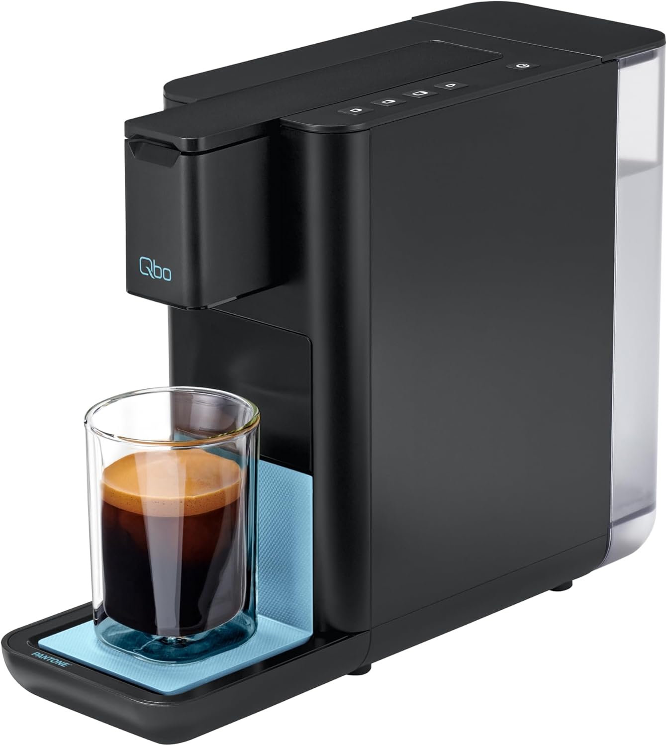 Tchibo Qbo ICONIC Pantone Premium Capsule Machine for Espresso, Caffè and Caffè Grande, Compact, Innovative Design, Sky Blue