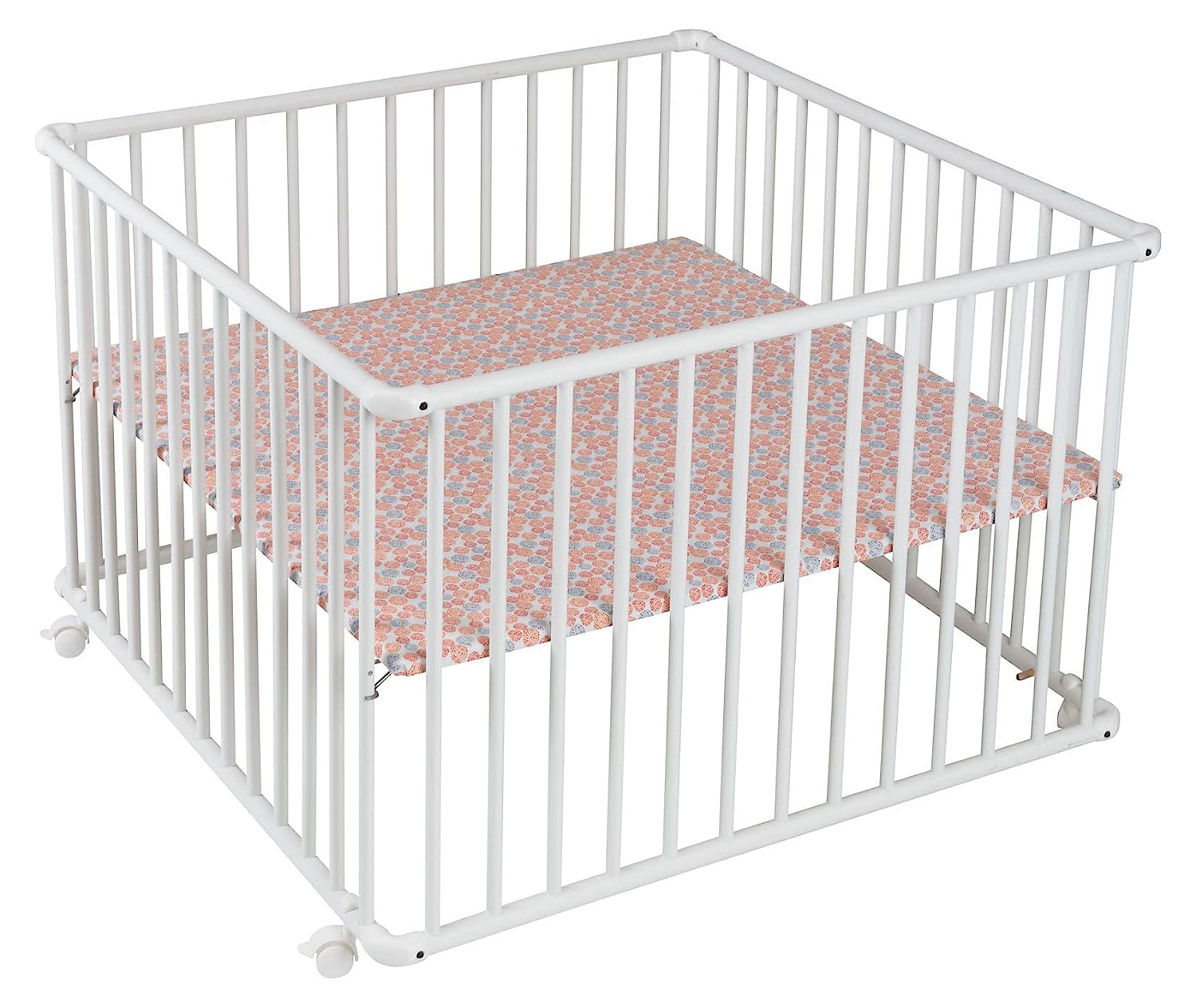 Schardt Basic 02 010 00 02 031 Playpen 100 x 100 cm Painted White Foil Bubbles / Red