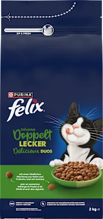 Felix Inhome dry cat food with poultry, twice as tasty - delicieux duos, 2 kg 2000g