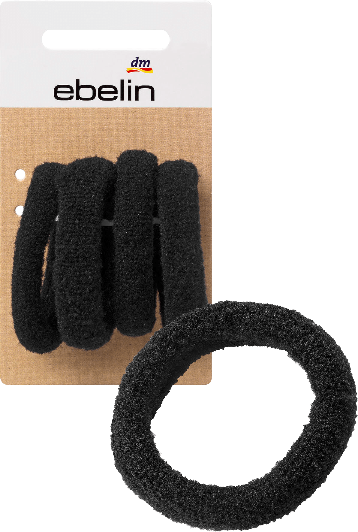 ebelin Hair Ties Black, 4 Pcs