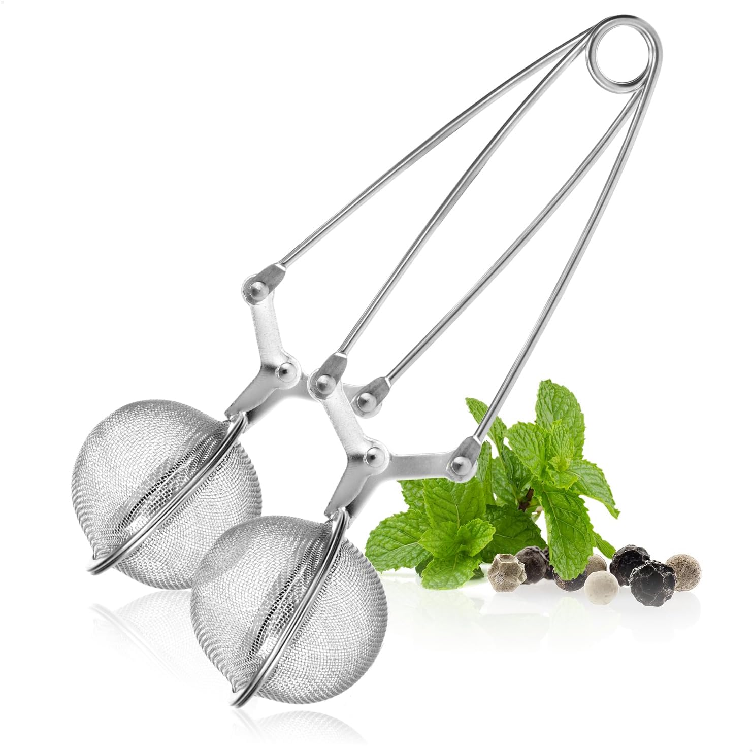 COM-FOUR® Tea Tongs in Various Sizes Stainless Steel Tea Infuser for Tea Lovers