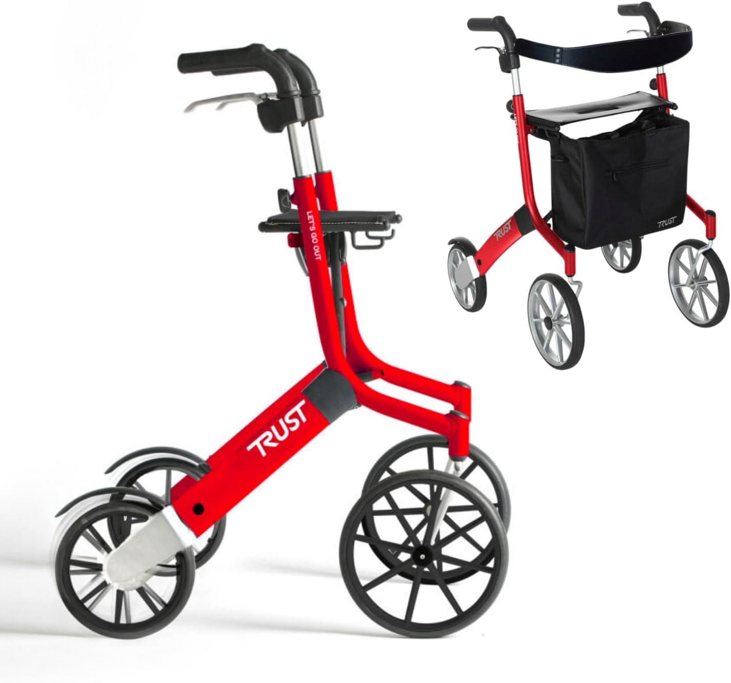 TrustCare 720289 Let\'s Go Out Rollator Red/Black