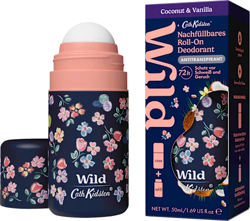 Wild Antiperspirant Deo Roll-on Coconut & Vanilla + Refill Pack, 50 ml