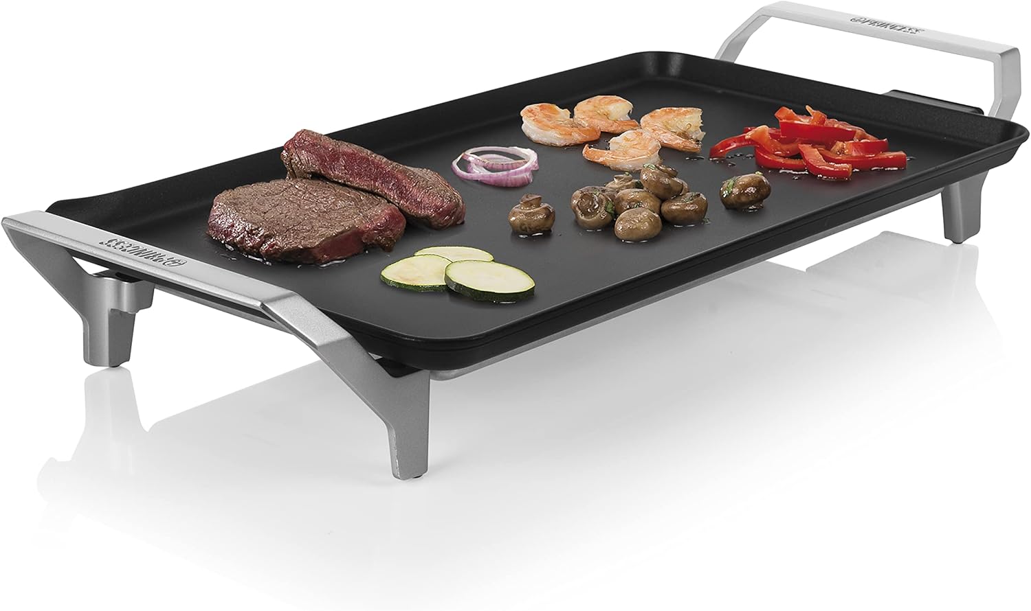 Princess 103110 Table Chef Premium XL 103110 Table Chef Premium XL, 2500 W, Grill, Electric, Tabletop, Griddle, Black, Silver
