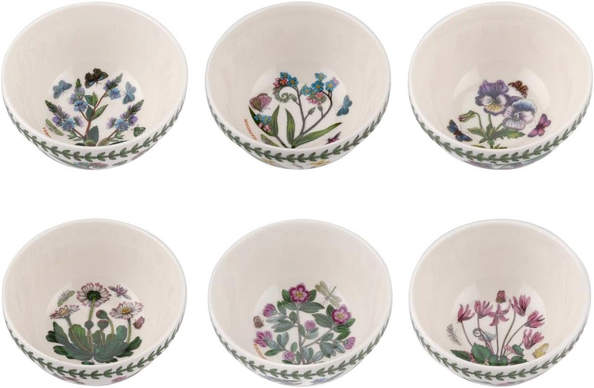 Portmeirion Botanic Garden Stacking Bowl Set, 5-Inch, Set of 6 + Beau Perr