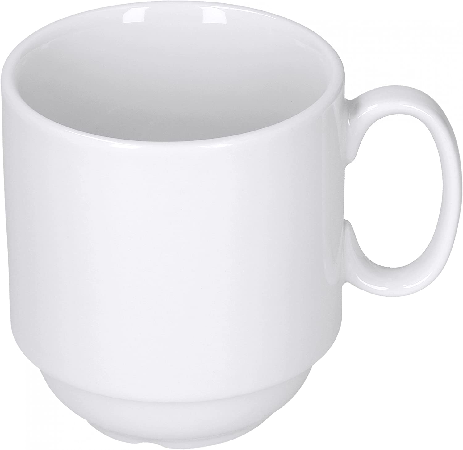 Van Well Trend 12-Piece Breakfast Service Porcelain White for 6 People Breakfast Plate and Coffee Mug