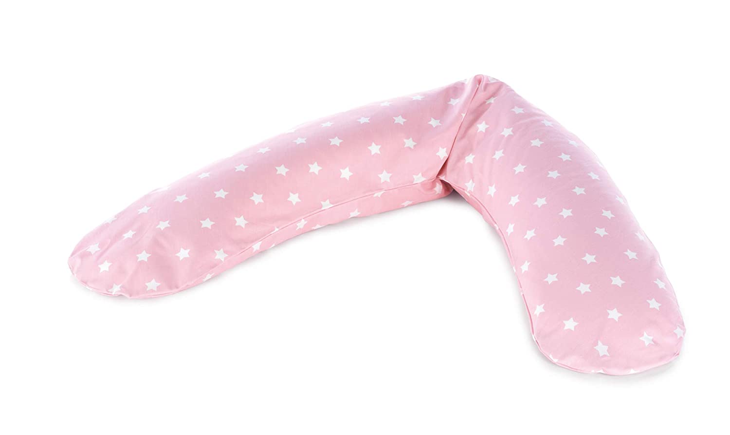 Theraline Comfort Nursing Pillow Filled with Sand-Fine Micro Beads Includes Outer Cover \"Big Stars Pink\" 180 cm