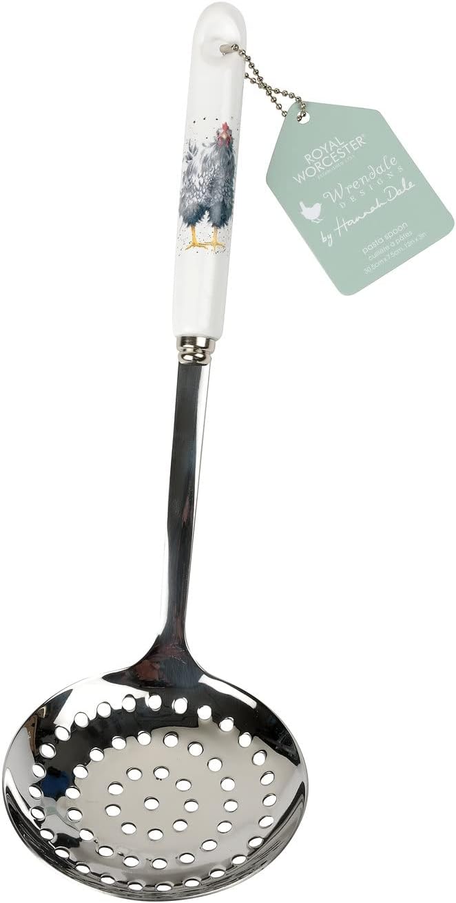 Portmeirion Wrendale Draining Spoon (Hen), Porcelain, Multi Coloured, 2 x 10.5 x 33.5 cm