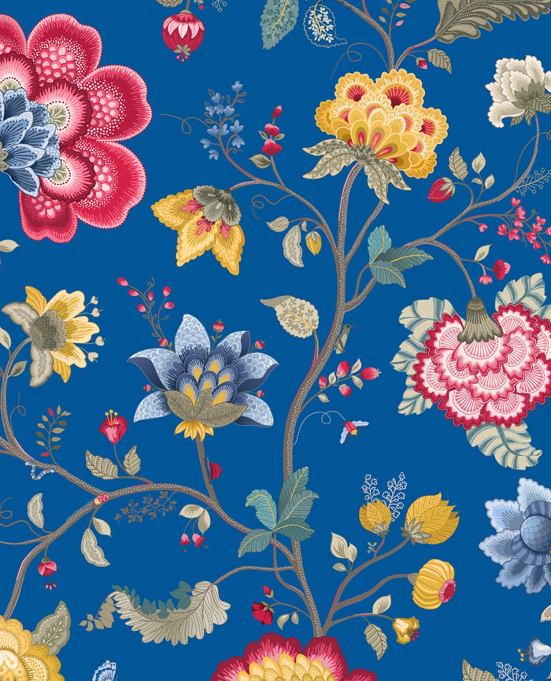 Eijffinger Eijf Finger Pip Wallpaper 341034 Wallpaper Non-Woven Floral Blue Flower Pat