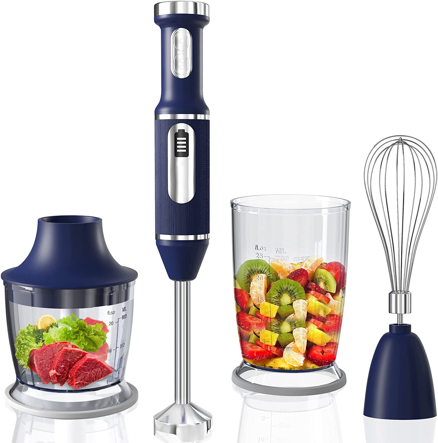 Fityou Wireless Stand Blender, 4-in-1 Multifunction Mixer, Rechargeable (USB), Variable Speed Control, BPA Free, for Smoothies, Juices, Vegetables, Meat, Baby Food etc