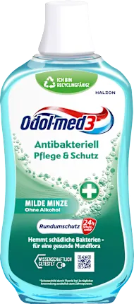 Odol med 3 Mouthwash antibacterial care & protection, 500 ml
