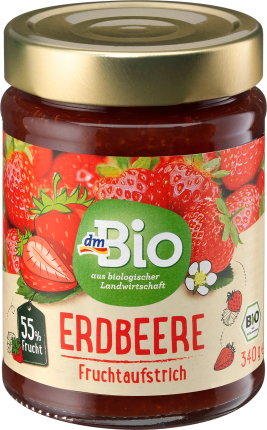 dmBio Fruit spread strawberry 55%, 340 g