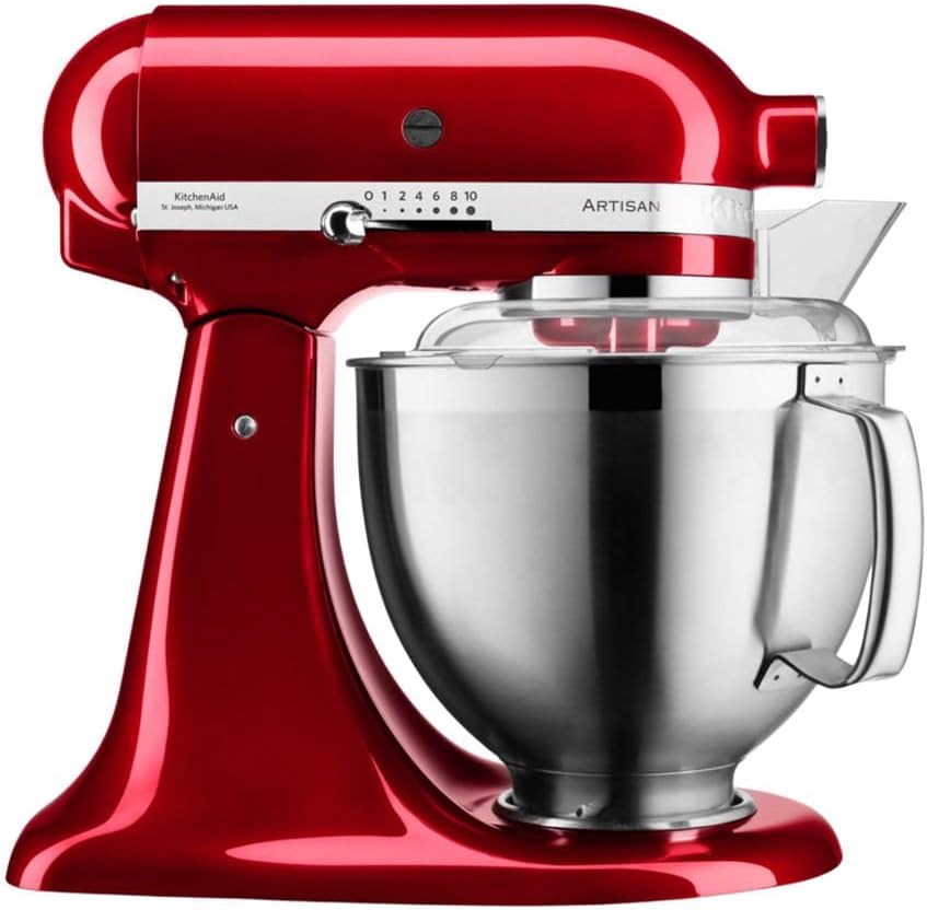 KitchenAid Artisan Food Processor, Tilting Food Processor, Dough Kneading Machine with 2 Bowls and 3 Accessories Made of Stainless Steel, 4.8 L, Love Apple Red