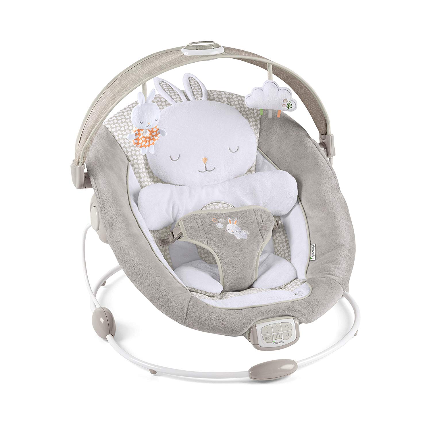 Ingenuity, vibrating rocker with music, volume controls, toys, padded headrest, seat belt, non-slip feet and more, Morrison